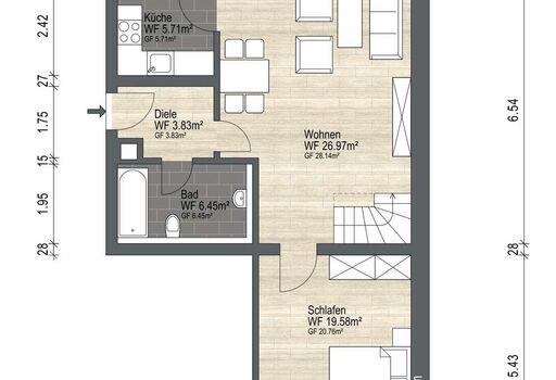 Grundriss untere Ebene