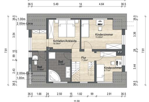 Grundriss Obergeschoss