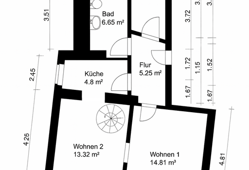Grundriss untere Ebene